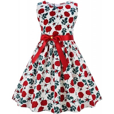 E74  Kid Floral Cotton Girls Dresses Summer Girl Clothes