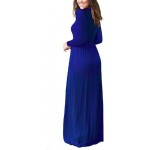 Women's Long Sleeve Loose Plain Maxi Dresses Casual Long Dresses with Pockets