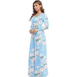 flower-light Blue Women's Long Sleeve Loose Plain Maxi Dresses Casual Long Dresses with Pockets flower-light Blue Women's Long Sleeve Loose Plain Maxi Dresses Casual Long Dresses with Pockets