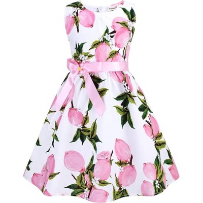  E8  Kid Floral Cotton Girls Dresses Summer Girl Clothes
