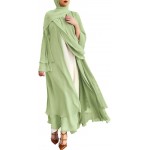 Women Muslim Cardigan Abaya Maxi Dress Open Front Chiffon Dubai Style Cardi Robe Muslim Dresses Women Muslim Cardigan Abaya Maxi Dress Open Front Chiffon Dubai Style Cardi Robe Muslim Dresses