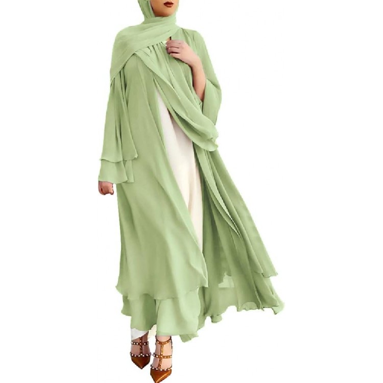 Women Muslim Cardigan Abaya Maxi Dress Open Front Chiffon Dubai Style Cardi Robe Muslim Dresses Women Muslim Cardigan Abaya Maxi Dress Open Front Chiffon Dubai Style Cardi Robe Muslim Dresses
