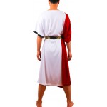 Men's Deluxe Classic Toga Costume Set Including Tunic,Belt Roman Costume White God Burgundy Summer Partywear