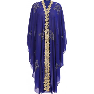 Women Muslim Dress Abayas Loose Maxi Caftan Dress Gown Hooded Beaded Kaftan Islamic Robe Dubai Outfit