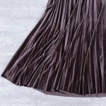 Women's Fall Winter High Wasit Ankle Length Velvet Maxi Long Pleated Skirt Women's Fall Winter High Wasit Ankle Length Velvet Maxi Long Pleated Skirt