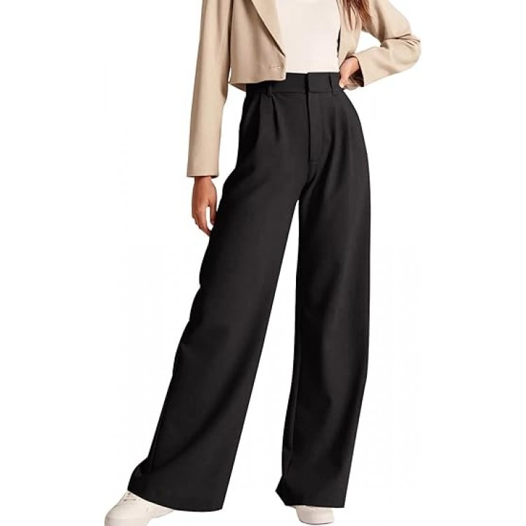 High Waisted Work Pants for Women Business Casual Outfits 2024 Office Dress Pants Trousers with Pockets