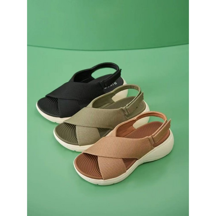 Casual Elastic Band Wedge Sandals